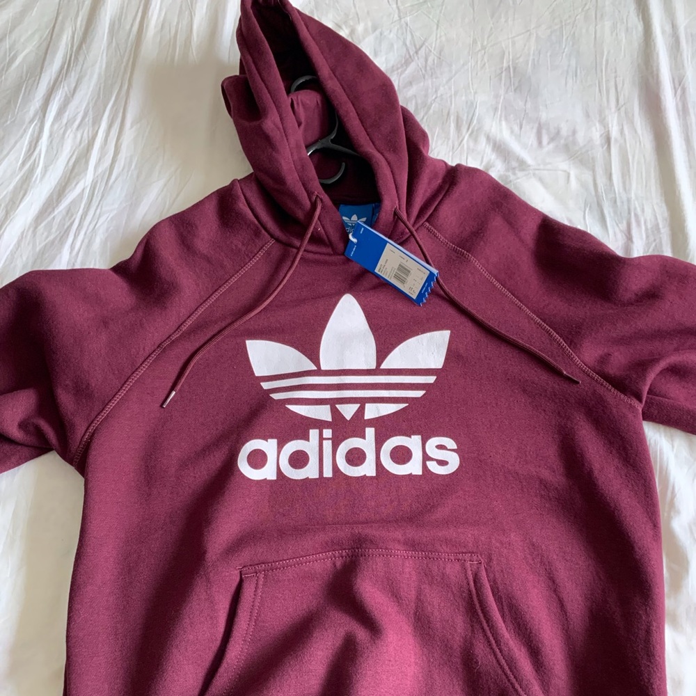 Adidas trefoil sweater burgundy